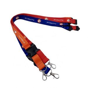 Cordón corto de seguridad personalizado con sublimación impresa, de nailon satinado y poliéster, con soporte para tarjeta de identificación. - Product Image 3