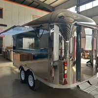 Nouvelle Camionnette Alimentaire Mobile en Acier Inoxydable 304, Camper Van, Chariot à Hot-dogs, Remorque Alimentaire pour Café et Crème Glacée avec Cuisine Complète