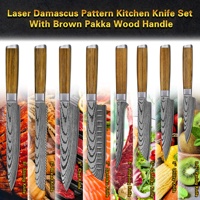 Manche en bois Pakka jaune 8 pouces 67 couches VG10 couteaux de cuisine de luxe japonais couteaux de Chefs en acier damas avec boîte-cadeau