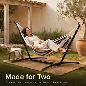 <span class=keywords><strong>Offerta</strong></span> Speciale: Amaca Doppia Moderna con Supporto <span class=keywords><strong>in</strong></span> Metallo, Letto Oscillante <span class=keywords><strong>in</strong></span> Tela a Righe, Set Portatile per Spiaggia, <span class=keywords><strong>Giardino</strong></span> e Patio - Product Image 2