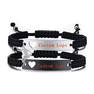 Pulsera de Cuerda Ajustable con Corazón Magnético de Acero Inoxidable 316L Antideslustre, Chapada en Oro de 14K y 18K, para Mujer - Product Image 2
