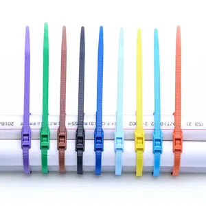 Reverse double-button plastic nylon cable ties in various colors