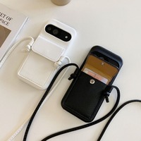 Étuis de téléphone en cuir PU pour Google Pixel 8 9 avec sangle bandoulière mains libres et porte-cartes