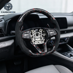 Volante de Cuero y Fibra de Carbono Forjado y Calefactado Personalizado para Hyundai Genesis G70 G80 Coupé 2.0t 3.3t 3.8t 2019 2022 - Product Image 5