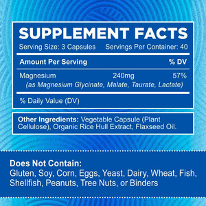 OEM magiê viên nang Glycinate magiê Glycinate malate taurate lactate 4-in-1 phức tạp viên nang magiê dây thần kinh khỏe mạnh - Product Image 4