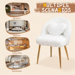 Silla de tocador blanca glamurosa al por mayor JIAMEIJIA con estructura metálica - Silla de tocador personalizada OEM ODM - Product Image 4