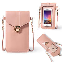 Pochette universelle en cuir PU pour téléphone portable, sacs à bandoulière pour femmes, sac à main pour téléphone portable avec écran tactile