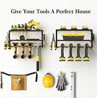 Organisateur d'outils électriques pour le rangement des outils, organisateur de chargeurs de batteries d'outils de mécanicien, étagère de rangement pour garage et atelier avec multiprise