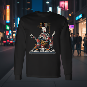 Camiseta de Manga Larga Dj Geisha, Cuello Redondo, Unisex, Adulto, Impresión Digital Japonesa, Ropa Promocional - Product Image 2