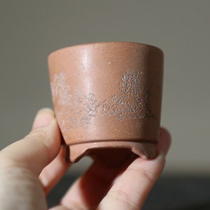 Purple <b>Clay</b> Mini Bonsai <b>Pot</b> Round Palm Sized Planter Micro Extra Small Zhang Kelei Boutique - Product Image 3