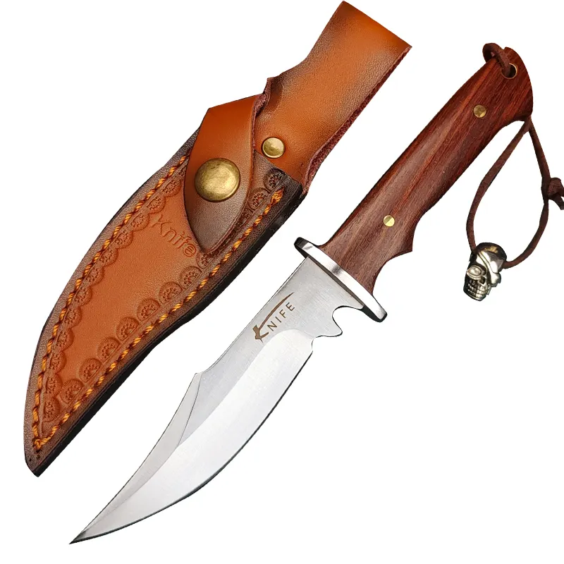 Cuchillo de hoja fija de supervivencia, cuchillo afilado de gran dureza para caza, pesca, acampada y senderismo, venta al por mayor