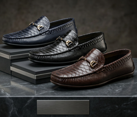 Mocassins en cuir véritable à motif serpent pour hommes, chaussures de conduite souples, légers, respirants, antidérapants, de luxe, RADOLFA