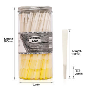 Conos Pre-Enrollados, Papel de Liar Natural Sin Blanquear con Puntas en Forma de W, Combustión Lenta y Uniforme, Tubos de Almacenamiento Incluidos - Product Image 1