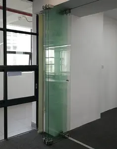 Stainless Steel Hardware Sliding Folding Frameless Glazing Systems Tempered Glass Interior Bifold Door