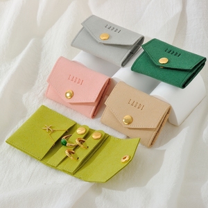 Custom Logo Luxury 1.4mm Microfiber Mini Travel Roll Jewelry Organizer <b>Gift</b> Packaging Foldable Portable Jewelry Pouch - Product Image 3