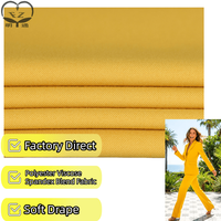 Tissu sergé fin et doux 79% polyester 18% viscose 3% élasthanne pour jupes de bureau pour femmes, vêtements de cérémonie modernes