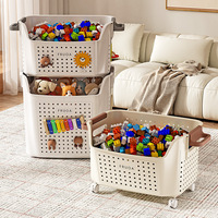 Boîte de rangement de jouets en plastique de grande capacité pour blocs de construction pour enfants et poupées panier de rangement pour bébé domestique