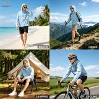 Chemise de protection solaire UPF50+ à séchage rapide, manches longues, toucher frais, fermeture éclair intégrale, légère, respirante, pour la randonnée et le cyclisme en extérieur