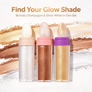 ไฮไลท์เตอร์แบบพกพาเนื้อแป้งประกายชิมเมอร์สำหรับใบหน้าและผิวกาย 3 เฉดสี กันน้ำ กันเหงื่อ - Product Image 1