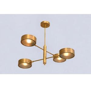 Lámpara de Techo Linus Starburst de 4 Luces, Latón, Hecha a Mano, Estilo Moderno de Mediados de Siglo, LED Regulable, para Hogar u Oficina - Product Image 1