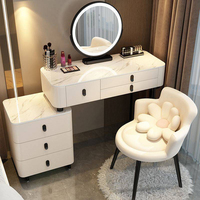 Coiffeuse intelligente avec chargeur sans fil, style nordique de luxe léger, moderne et simple, multifonctionnelle, pour chambre à coucher, modèle Princesse