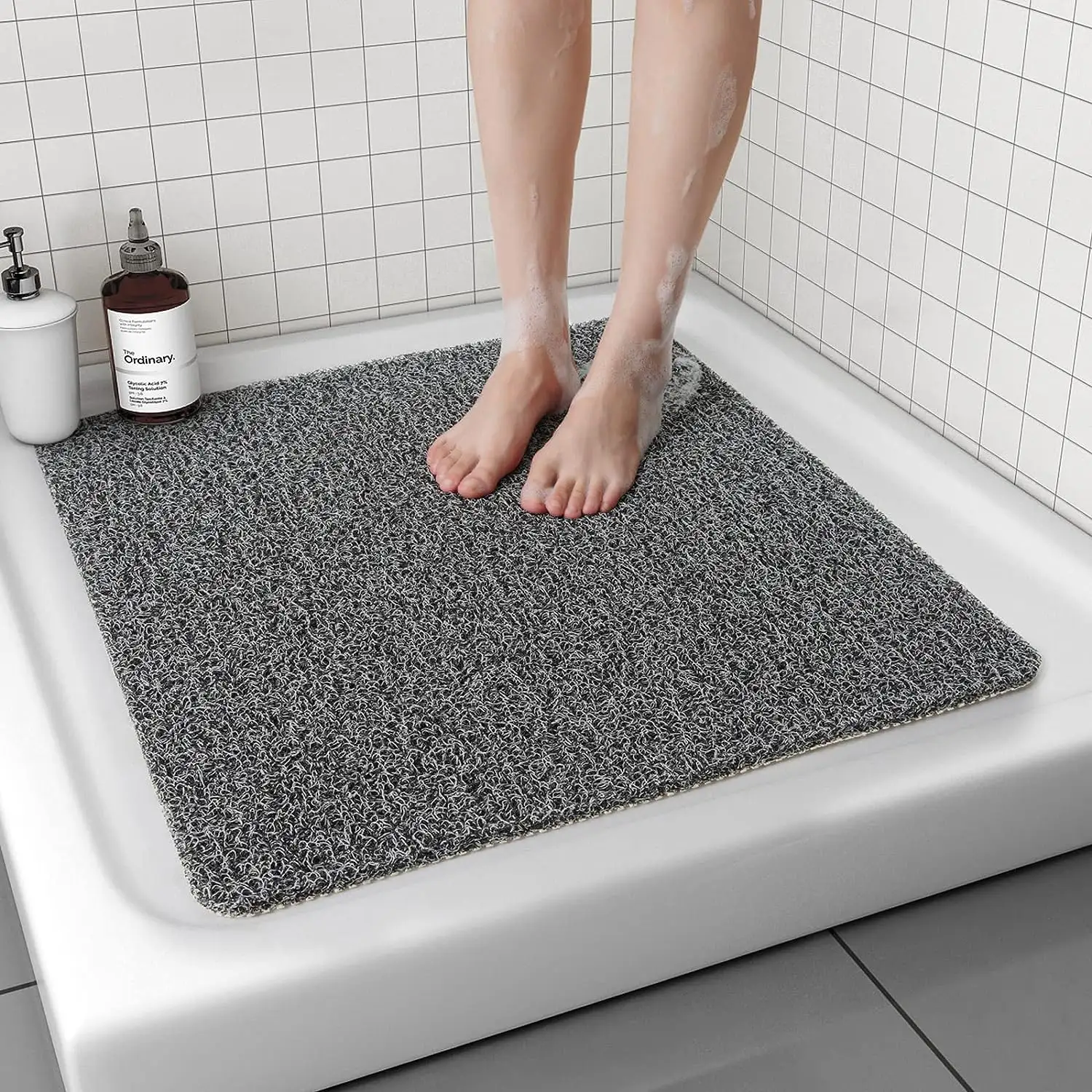 Non Slip Shower Mat Comfortable for Textured Surface Quick Drying Easy Cleaning pvc loofah Mat for Wet Area bathtub mat non slip