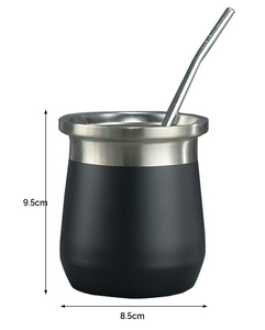 Vaso Moderno de <span class=keywords><strong>Yerba</strong></span> <span class=keywords><strong>Mate</strong></span> de Acero Inoxidable con Borde Plano, 260 ml, Ecológico, Aislamiento Térmico de 12-24 Horas para Bebidas Frías, Colorido - Product Image 4