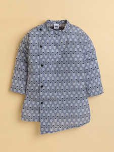 Conjunto de kurta y pijama estampado para niños, ropa étnica elegante para niños, atuendo tradicional cómodo para ocasiones festivas y uso casual. - Product Image 2