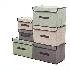 Boîte de rangement pliable en tissu non tissé gris pour la maison, vêtements, sous-vêtements, chaussettes, jouets pour enfants et cosmétiques (vente en gros) - Product Image 3