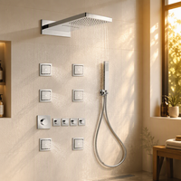 Mitigeur de douche de plafond en céramique à poignée unique, design contemporain et moderne, avec barre coulissante, pour salle de bain d'hôtel de luxe intelligente