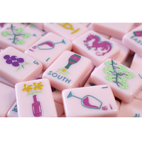 Tuiles de Mahjong roses, ensembles de Mahjong américains, tuiles de Mahjong en verre motif vigne de raisin