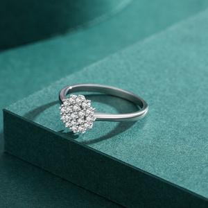 Anel de prata esterlina 925 CZ Cluster para mulheres, joia de moda delicada e simples, acessório diário de escritório, joia clássica brilhante - Product Image 5