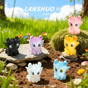 <b>Rainbow</b> <b>Candy</b> Diy Creative Studio Resin Toothless Mini Animal Figurines For Home Decoration Lifelike Craft Ornament - Product Image 2