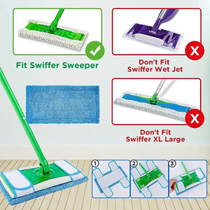 Tampons de rechange rectangulaires en microfibre les plus vendus pour balayeuse et nettoyeur à vapeur, compatibles avec le nettoyage à sec et humide - Product Image 4