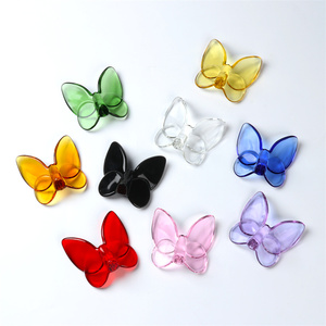 Crystal Glass butterfly Ornaments Transparent butterfly Ornaments Home Decoration Glass Crafts