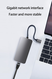 Tốc Độ Cao <span class=keywords><strong>USB</strong></span>-C Docking Station Với <span class=keywords><strong>100</strong></span> Megabit Mạng Hub <span class=keywords><strong>USB</strong></span> 3.0 SD TF Card Reader <span class=keywords><strong>Adapter</strong></span> 4K Cho HDMI <span class=keywords><strong>Adapter</strong></span> - Product Image 6