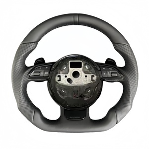 Volant en cuir perforé à fond plat de style RS SLine personnalisé pour <span class=keywords><strong>Audi</strong></span> A3 A4 B7 A6 <span class=keywords><strong>C7</strong></span> R8 RS3 A7 RS5 <span class=keywords><strong>RS6</strong></span> A8 Q5 Q8 - Product Image 5