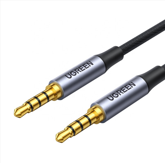 3.2mm TRRS 4-Pole Aux Cable Gold Plated Conductors Braid Shielding Male-Male Stereo Jack Hi-Fi Speaker Projector Car & Camera