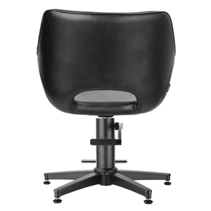 Chaise de barbier hydraulique de luxe moderne et confortable pour femmes, entièrement noire, avec accoudoirs ergonomiques pour la coiffure et la <span class=keywords><strong>coupe</strong></span> de <span class=keywords><strong>cheveux</strong></span> - Product Image 4