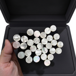 맞춤 제작 천연 백색 자개 조개 플랫 백 보석, 보석 제작에 적합; 천연 루스 보석 - Product Image 1