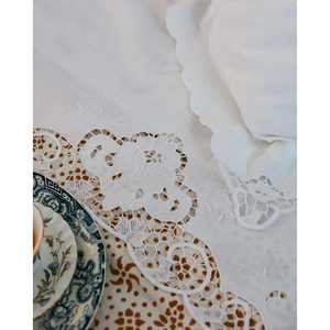 Juego de Sábanas Matrimoniales Pietrochianese con Bordado Calado, 6 Piezas, Fundas de Almohada Desechables de Lino, Diseño de Plantas - Product Image 4