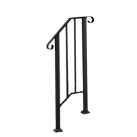 Direkt vom Hersteller: Verzinktes Stahl-Doppelsäulen-Treppengeländer, 1/2-Stufen-Design, Park-Handlauf, Modern Minimalistisch, Bodenmontiert