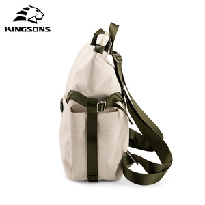 Kingsons Women's <b>Mini</b> Bag Ivory White Vertical Square Ultra Lightweight Zipper Closure Leisure Travel <b>Backpack</b> - Product Image 2