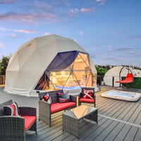 Tente de glamping gonflable imperméable, ignifuge et résistante aux UV, avec structure en aluminium, pour l'hiver, la neige, la chaleur, en forme de dôme, pour la randonnée