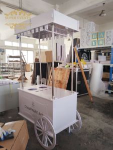 Carrito de Champán para Bodas a <span class=keywords><strong>Precio</strong></span> de Fábrica, Carrito de PVC Desmontable para Dulces y Bar, Accesorios de Decoración para Eventos - Product Image 4