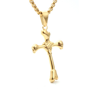 <b>Cross</b> Pendant Necklace Zinc Alloy Unisex Hip Hop Style Gift Jewelry - Product Image 1