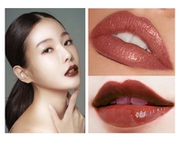 Gloss à lèvres brillant vegan en tube doré, étiquette privée, imperméable, longue tenue, nude, pailleté, vente en gros