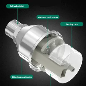 Válvula de bola flotante angular de acero inoxidable, válvula hidráulica automática de control de nivel de agua 1/2 3/4, válvula de cierre impermeable de baja presión - Product Image 3