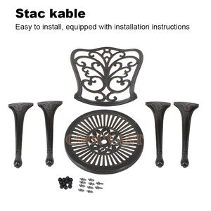 Bronz döküm alüminyum açık mekan mobilyası hafif Bistro sandalye ve otel ve parklar için masa - Product Image 5