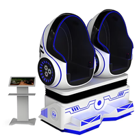 Chaise VR immersive 9D en forme d'œuf pour 2 personnes, simulateur de montagnes russes avec lunettes de réalité virtuelle pour parcs d'aventure éducatifs